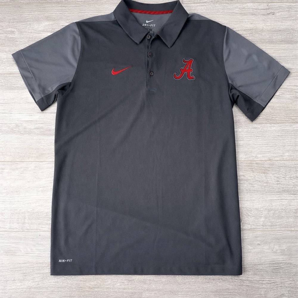 Nike Dri-Fit Men's Dark Gray Polo University of Alabama Size Large
